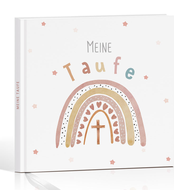 Taufbuch Mädchen, Gästebuch Taufe mit Regenbogen Design zum Taufgeschenk ‎Taufe Gastebuch Regenbogen