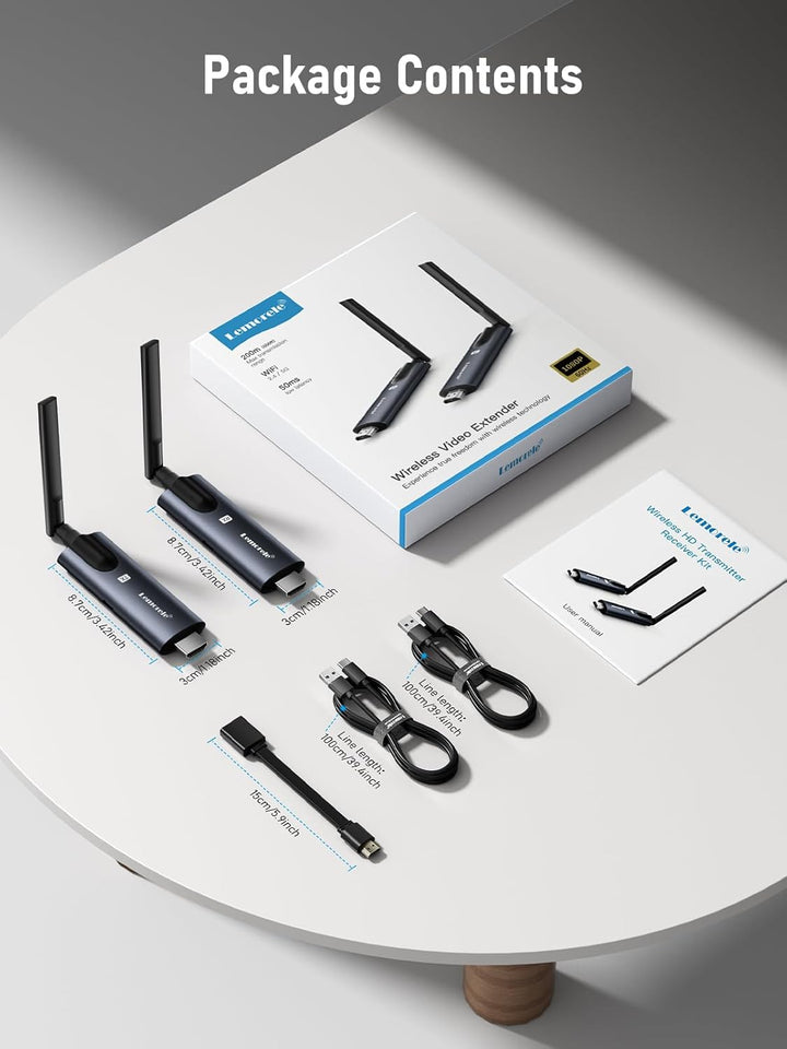 Lemorele HDMI Wireless Transmitter and Receiver,5G 50M HDMI Funk Funkübertragung Streaming Video für