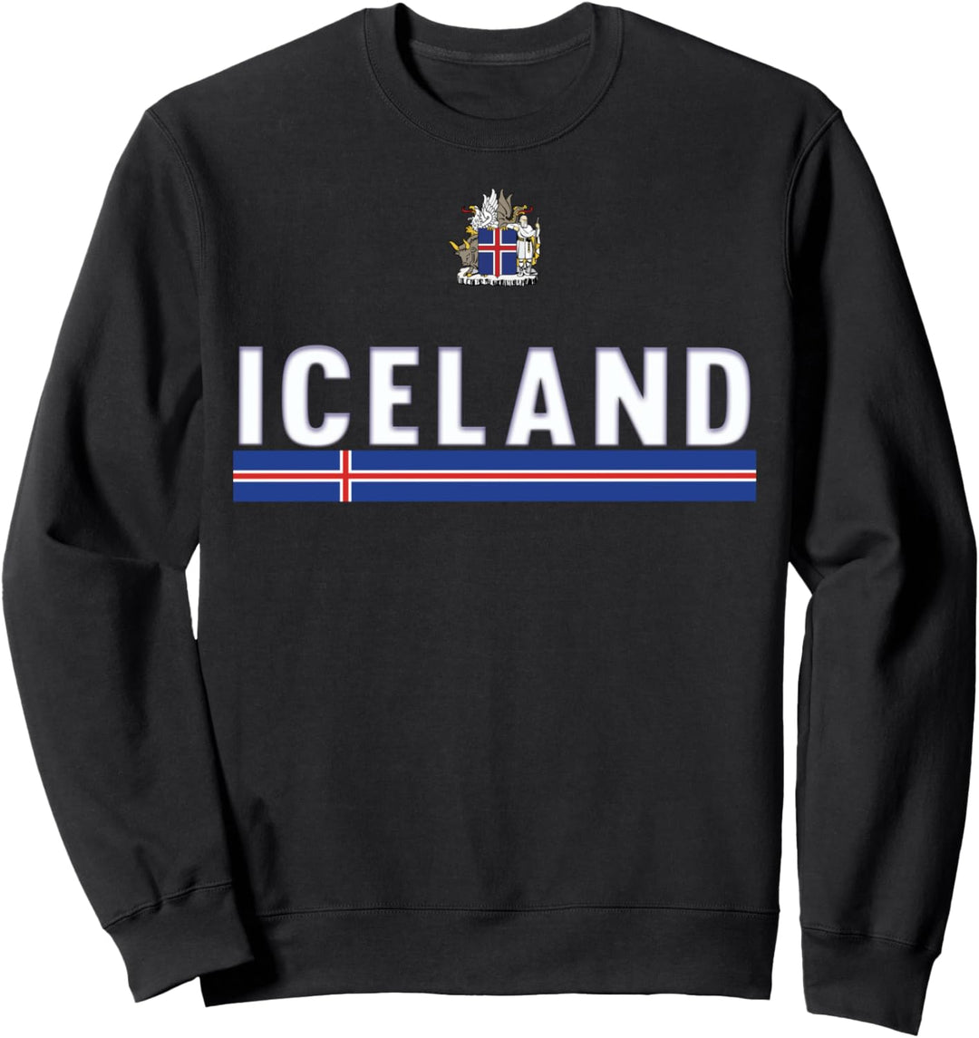 Island Sportliche Flagge und Emblem Design Sweatshirt