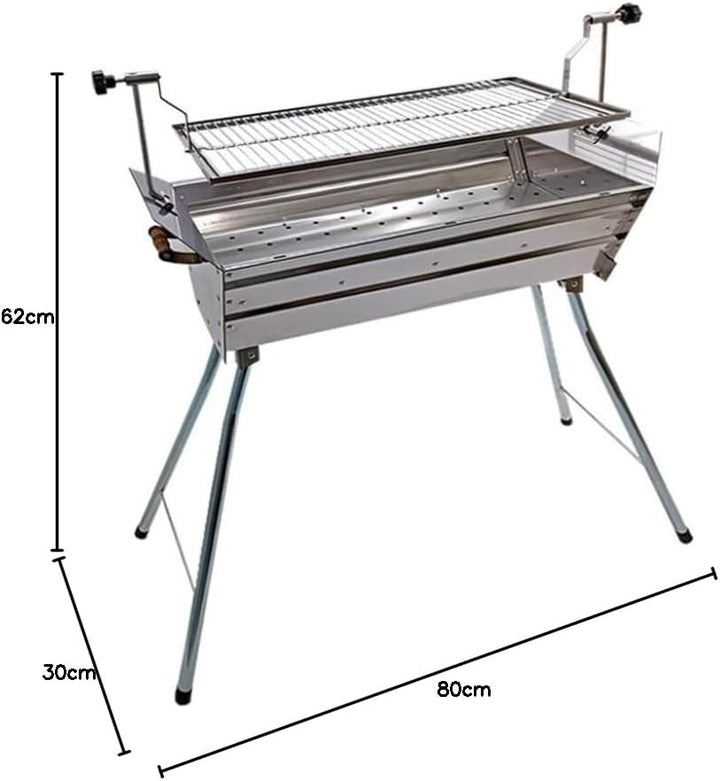 Mangal Ararat Edelstahl 2mm Schaschlikgrill mit 9er Drehspiess Haube Elektromotor