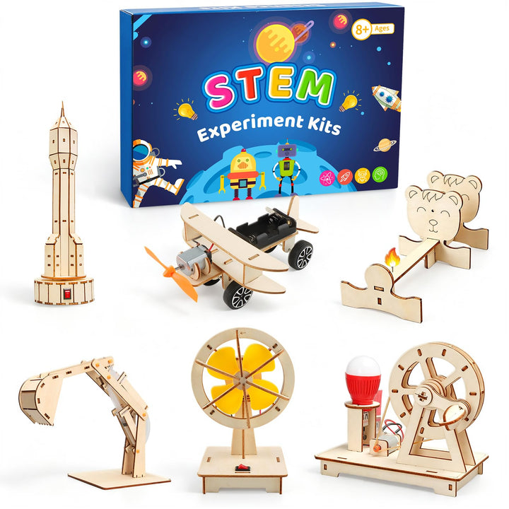 6 Stück Experimente für Kinder Elektronik Baukasten DIY STEM Spielzeug, 6 Stück