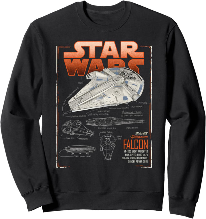 Star Wars Han Solo Movie Falcon Schematics Sweatshirt