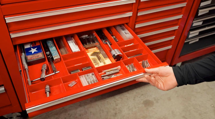 ERNST Werkzeug-Organizer-Tablett, grün, 10 Fächer, Aufbewahrung, Garage, Werkstatt, Organisation, We