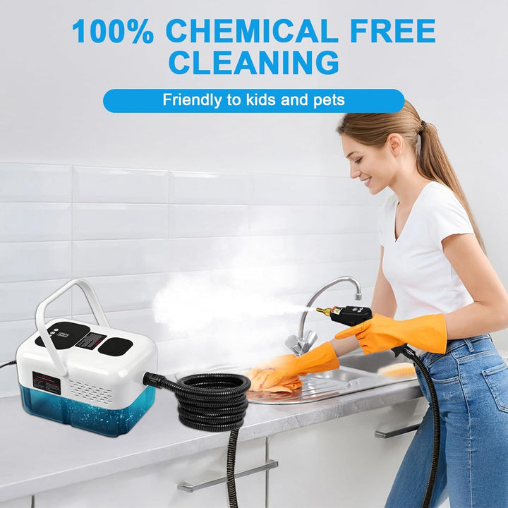 Dampfreiniger Handgerät, Multifunktionaler Dampfreiniger mit 1,2L Wassertank, Dampfreiniger 9 Stufig