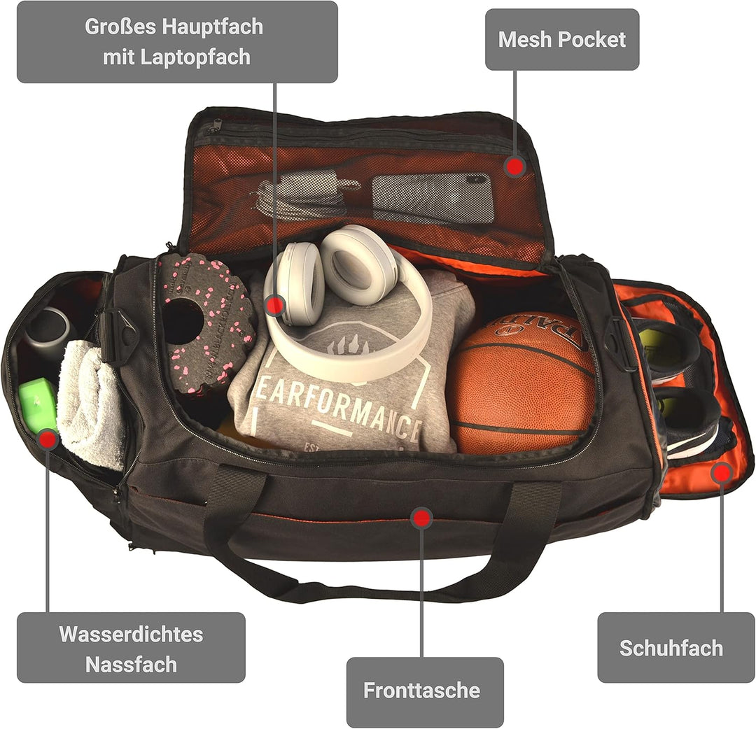 Ultimate Sportbag | nachhaltige Sporttasche mit Schuhfach &amp; Nassfach mit Rucksackfunktion für Herren