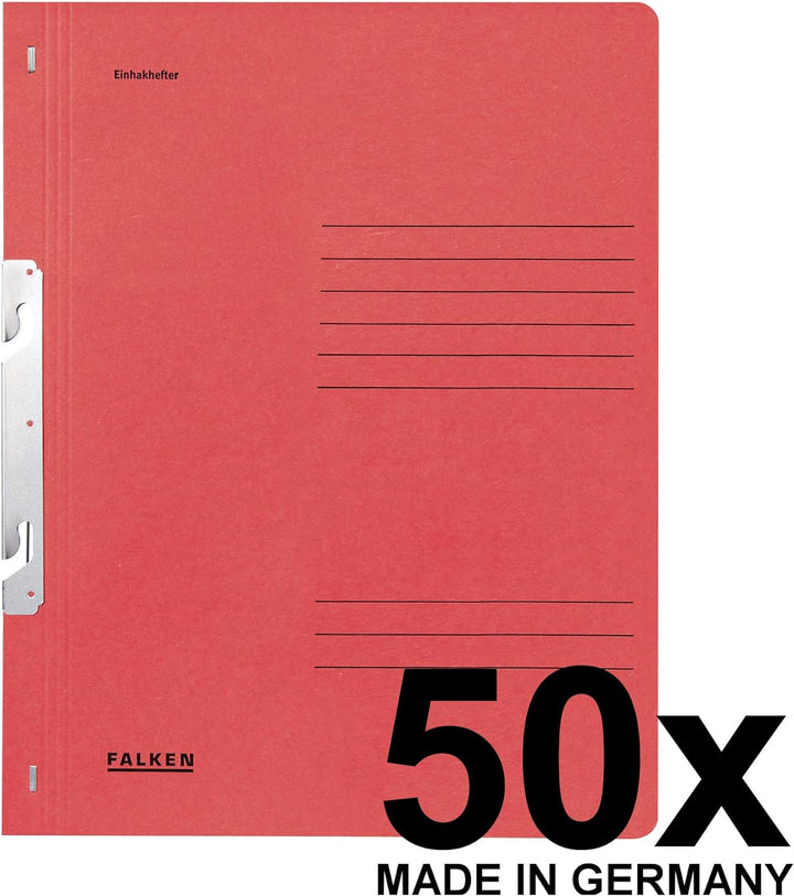 Original Falken 50er Pack Einhakhefter. Made in Germany. Aus Recycling-Karton mit ganzem Vorderdecke