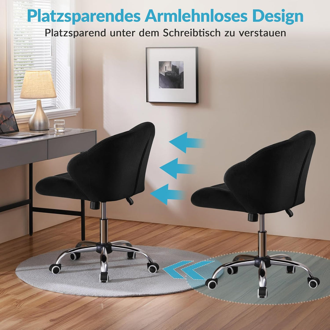 Yaheetech Homeoffice Stuhl, Schminkstuhl, Schreibtischstuhl höhenverstellbar Drehstuhl, Bürosessel i
