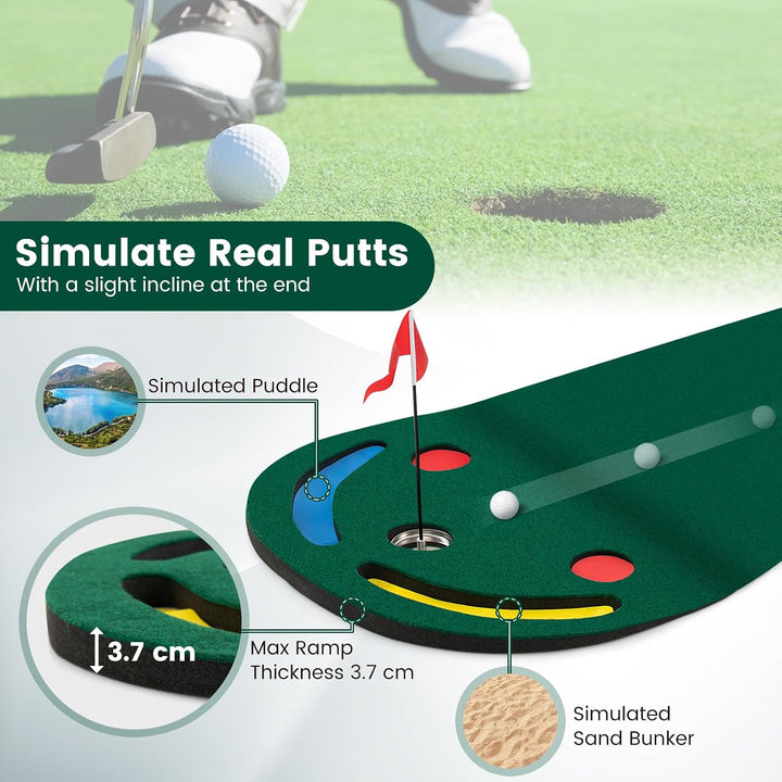 FANTASK Unisex – Erwachsene Golf Puttingmatte 300 x 96 cm (L x B) Grün, 300 x 96 cm (L x B) Grün