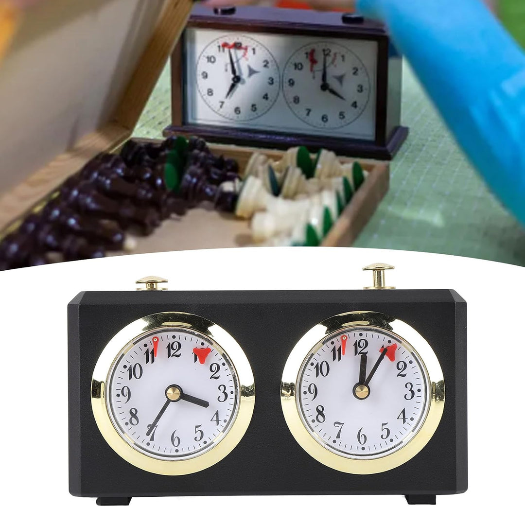 Schachuhr Analog, Aufziehmechanismus mit Grossen Zifferblättern, Professioneller Wettkampf Timer für