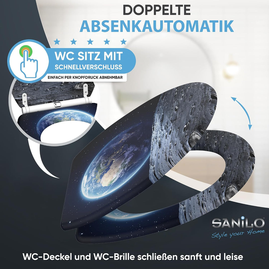 Sanilo WC Sitz mit Absenkautomatik, viele neue Toilettendeckel zur Auswahl, hochwertige Oberfläche,