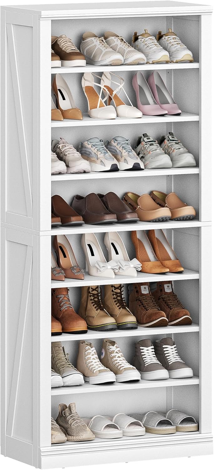 Hzuaneri Schuhschrank, Freistehender Schuhkommode mit 21-24 Paar, Verstellbare Regalböden, Schuhkipp