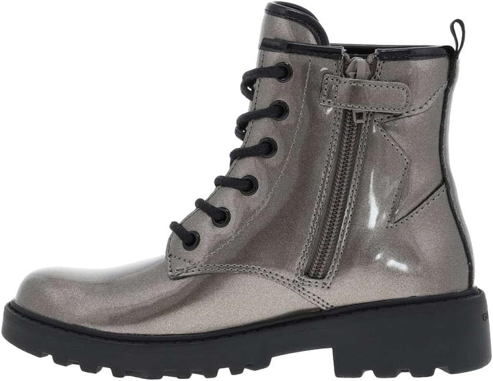 Geox Mädchen J Casey Girl Ankle Boot, Lead Black