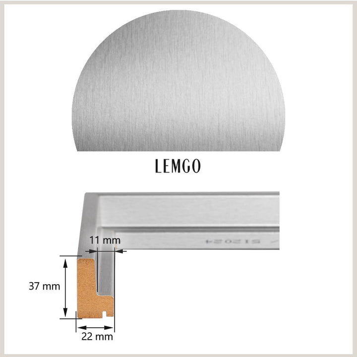 Bildershop-24 Schattenfugenrahmen Lemgo für Keilrahmenbilder und Leinwände 40x60cm Silber Alu geschl