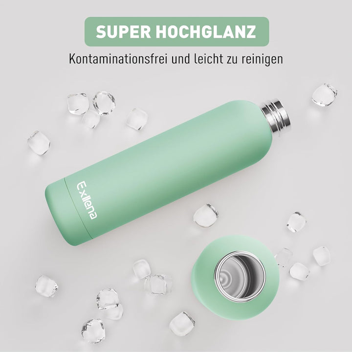 Exllena Trinkflasche Edelstahl 750ml - Hochwertige Thermosflasche Mit Silikongriff für Sport, Büro u