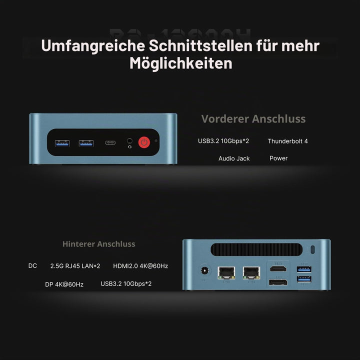 BOSGAME P2 Pro Mini-PC, Intel Core i9-12900H Prozessor bis zu 5,0 GHz, Windows 11 Pro Mini-Computer,