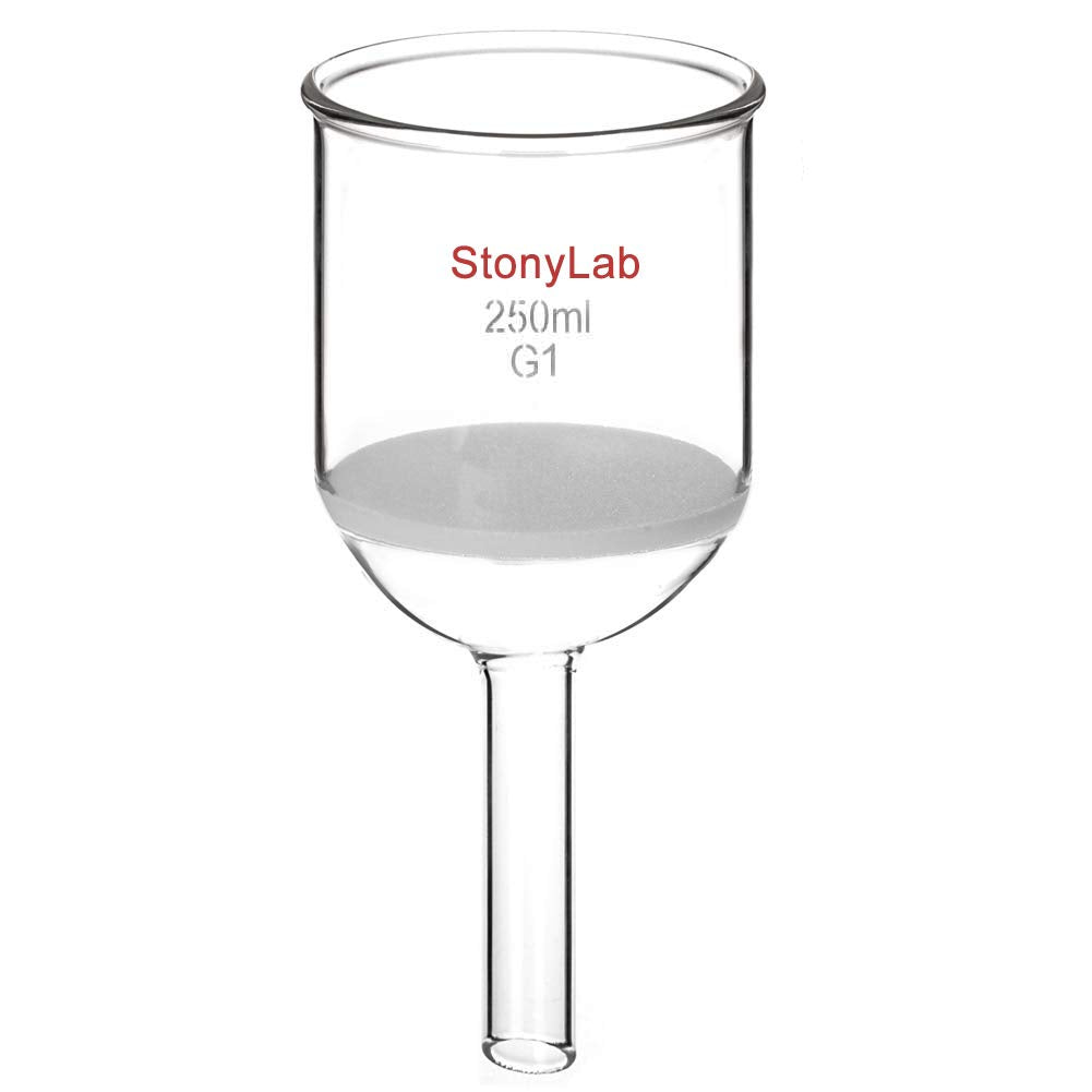 StonyLab Buchner Trichter Filter, Borosilikatglas Büchnertrichter mit Grober Fritte(G1), 76mm Scheib