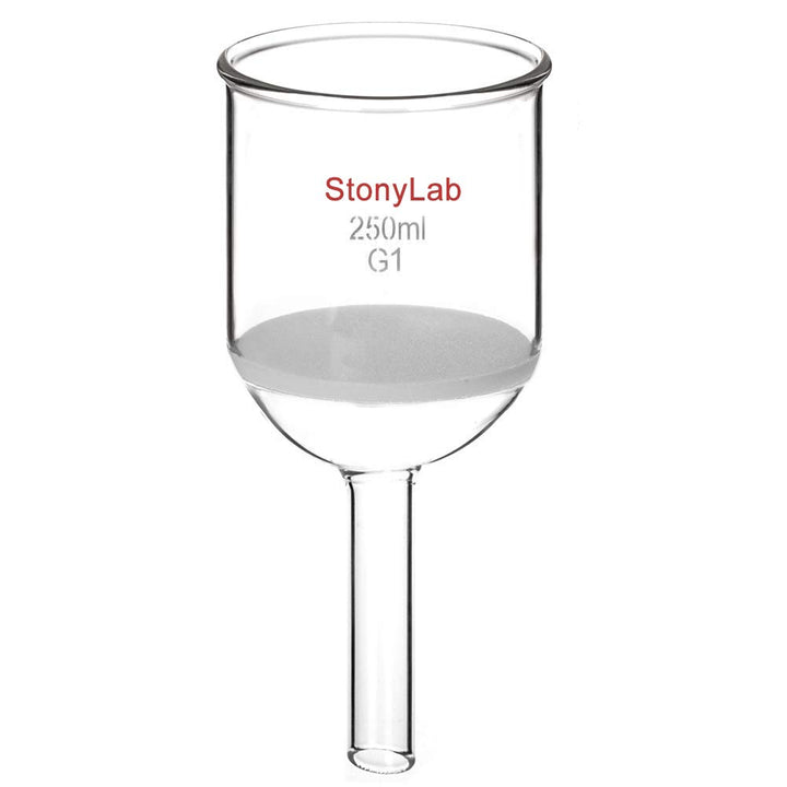 StonyLab Buchner Trichter Filter, Borosilikatglas Büchnertrichter mit Grober Fritte(G1), 76mm Scheib