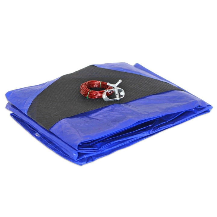 Pool Abdeckplane - rund - Ablaufnetz - blau - robust - UV-geschützt - Ösen (4,2 m), 4,2 m
