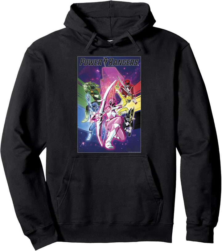 Power Rangers Rainbow Color Action Group Shot Poster Pullover Hoodie