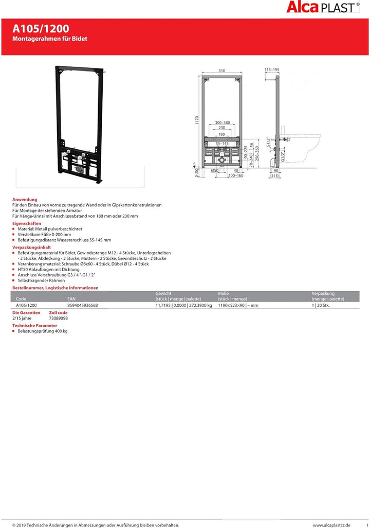 Bidet - Element 1200 ALCA