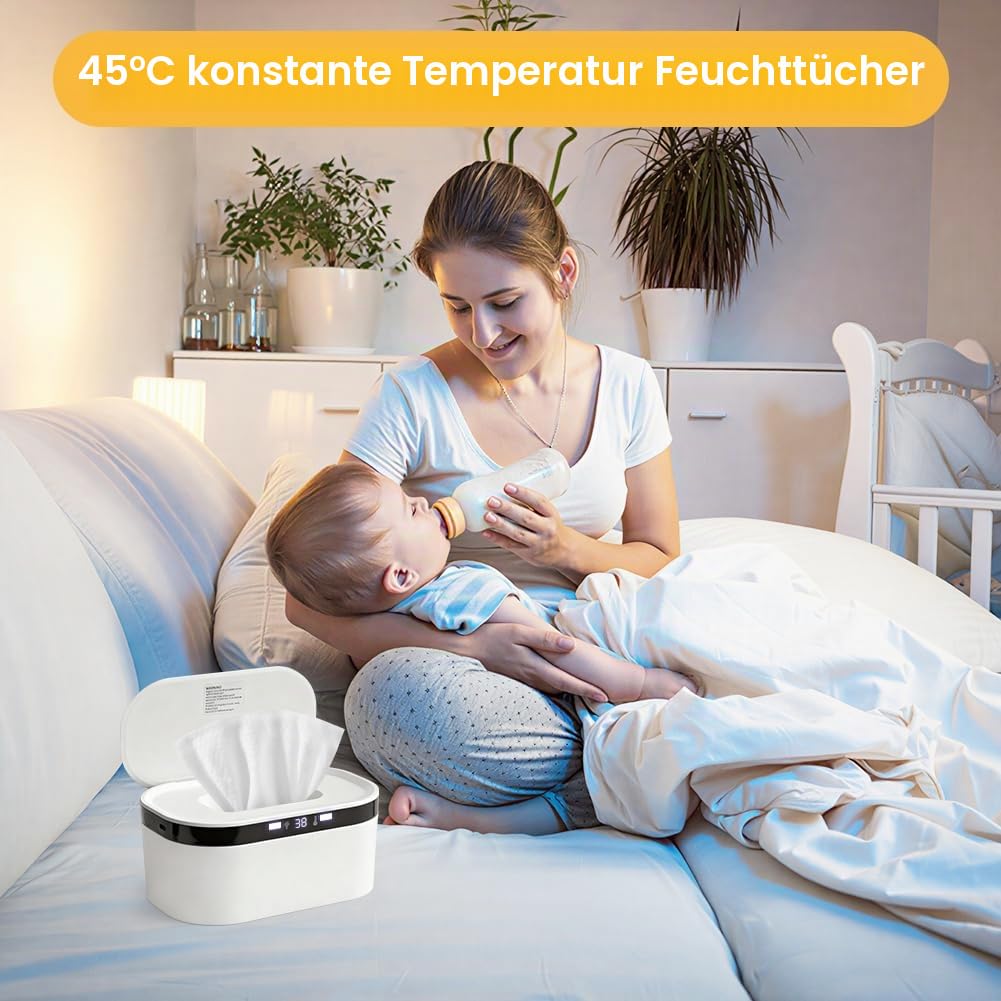 10W Feuchttuch Wärmer, Baby Wischtuchwärmer, 3 Heizstufen Schnell,USB Wischtuchwärmer,Handtuch Wärme