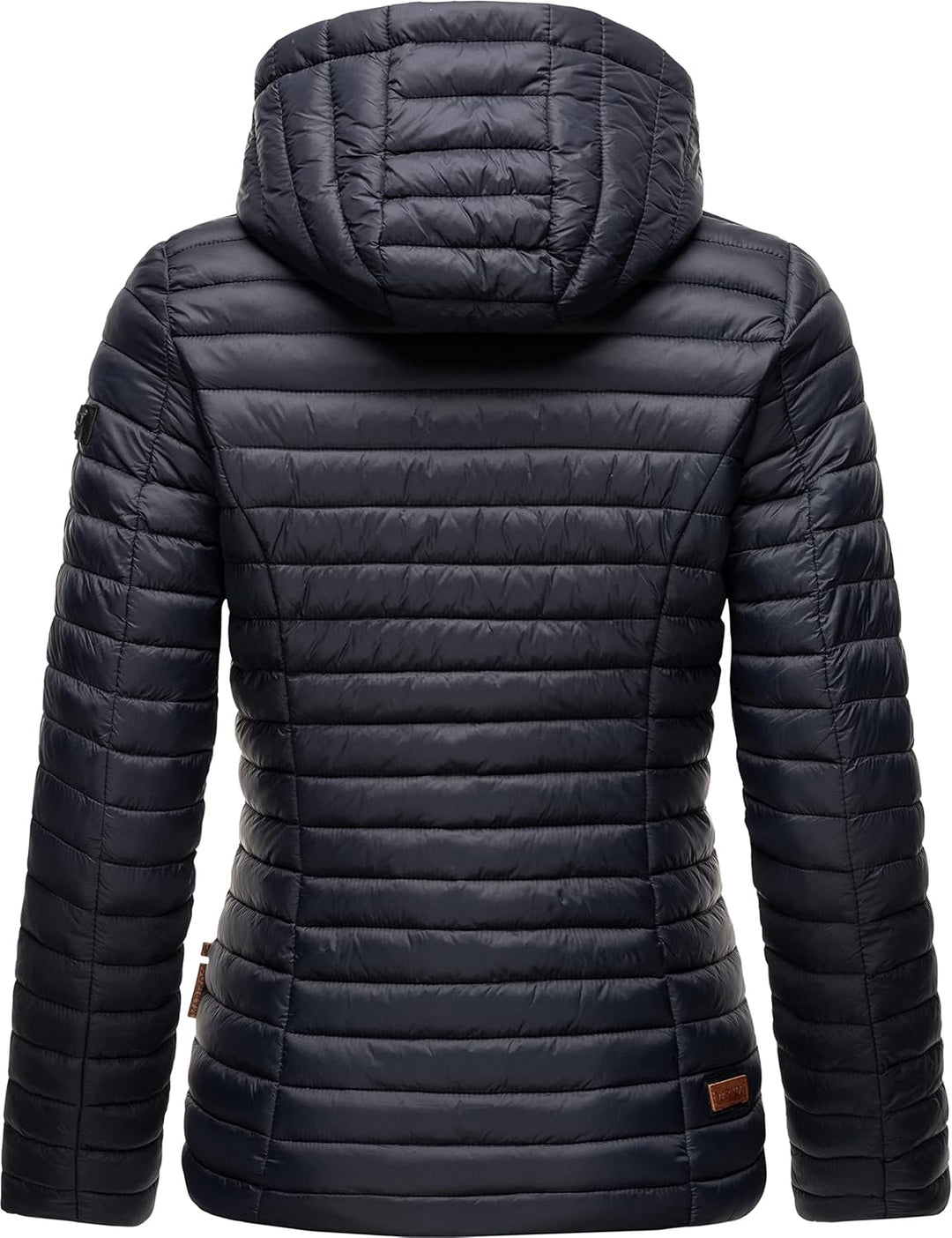 MARIKOO Damen leichte Übergangsjacke Steppjacke mit Kapuze Asraa XS-3XL S Navy, S Navy