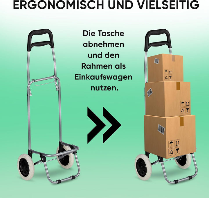 DS Lux Hocheffizienter Einkaufstrolley - 40 Liter Kapazität, 25 kg Belastbar, Verschliessbare Reissv