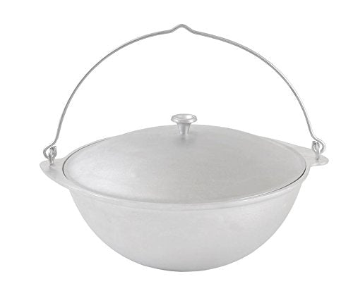 Kukmara Kazan Asien Topf Tatarskij mit Deckel Kasan Wok 12 Liter für Camping Aluguss