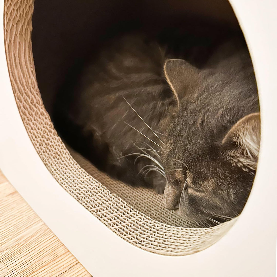 LucyBalu® PAPERCAVE Katzenhöhle aus Kratzpappe – Schwarz, Schwarz