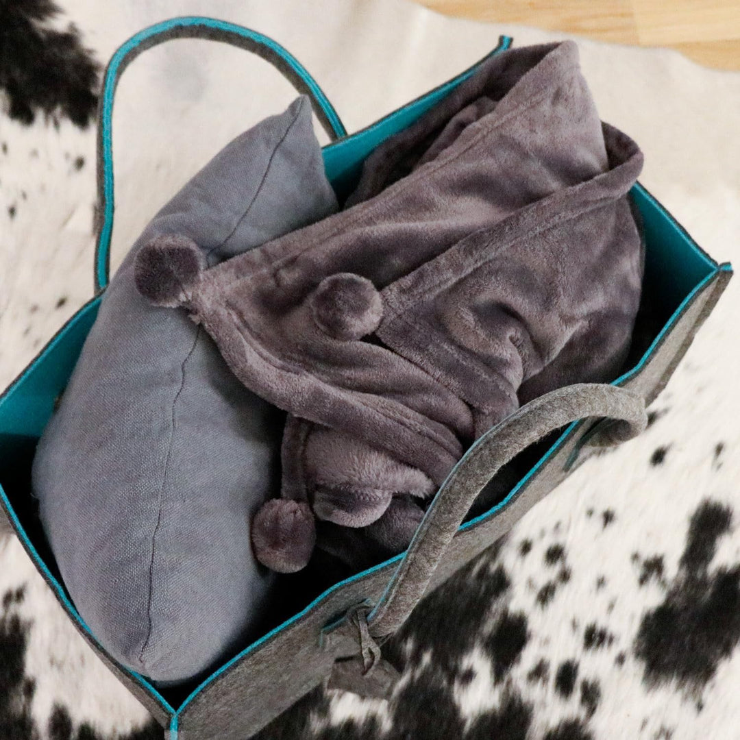 DuneDesign 3er Set: Schwerlast Shopping Bag Filz XXL - 50x25x25 Filztasche Gross - Kamintasche für H