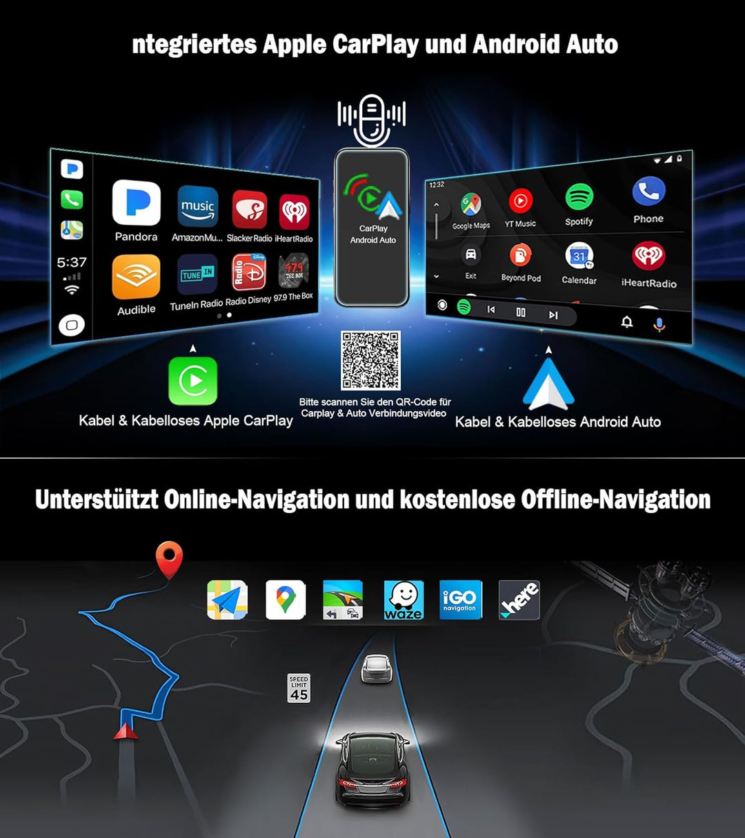 Erisin 7 Zoll Android 14 Autoradio mit CD Player Für Alfa Romeo Mito 2008-2019 GPS Navigation mit Bl