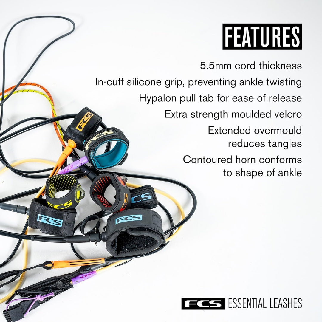FCS 7 All Around Essential Leash 2020 White/Black oneColor 7&