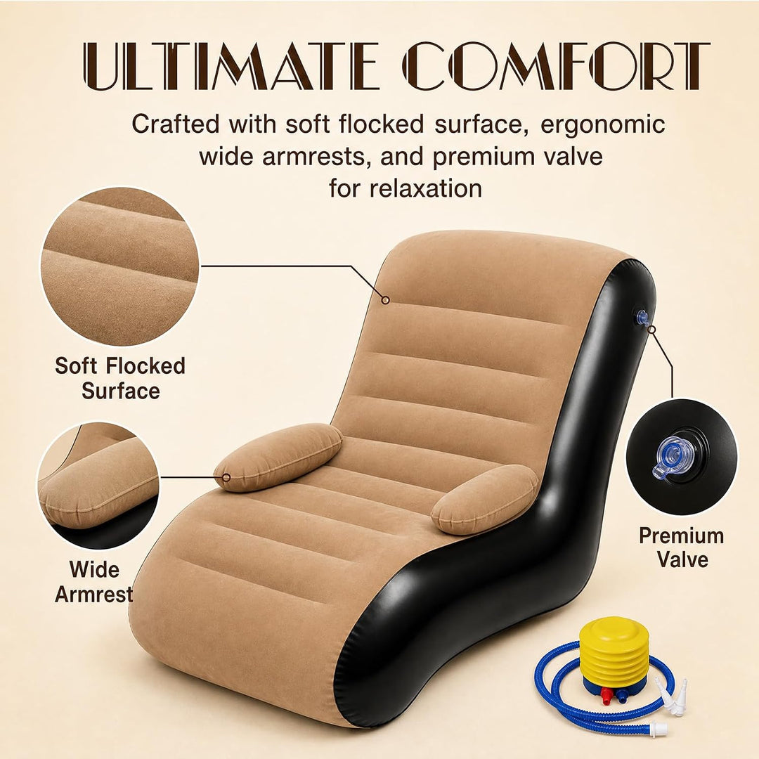 Aufblasbares Sofa, Aufblasbare Couch mit Armlehne, Aufblasbare Luftbett mit Luftpumpe, Tragbare Aufb