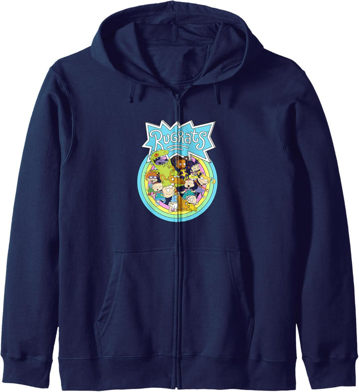 Rugrats Group Rainbow Circles Classic Title Kapuzenjacke