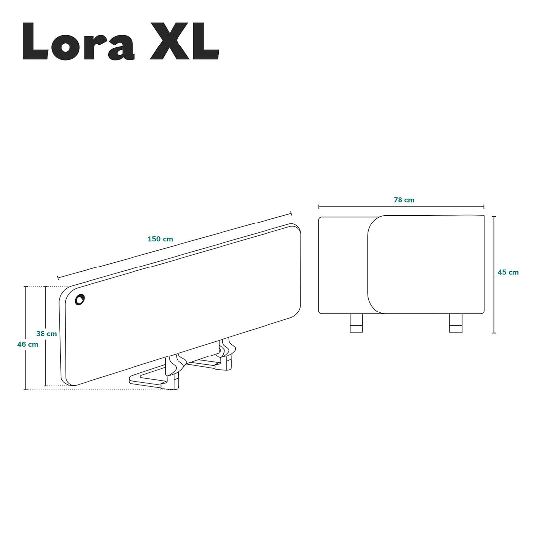 Lionelo Lora XL Tragbares Bettschutzgitter für Kinder, Neigungsverstellung bis 180°, klappbares Schu