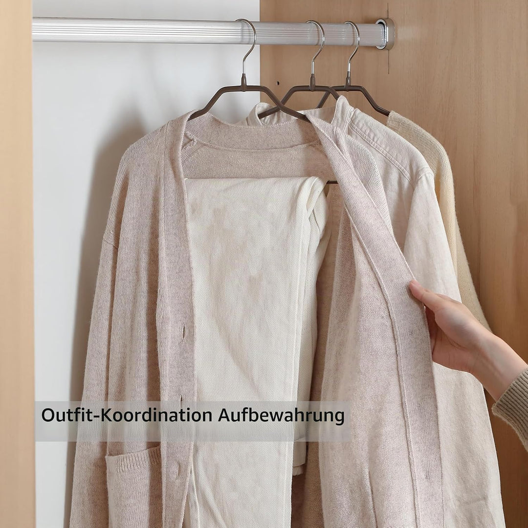 SHIMOYAMA Kleiderbügel, 5 Stück, 40 cm schlank Metallbügel mit 360°-Drehhaken &amp; Hosenleiste, rutschf