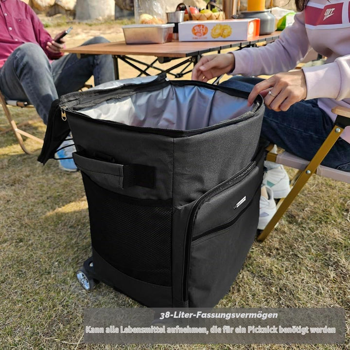 Kühltasche Mit Rollen Kühlbox Gross 40L Isolierbox Kühltasche Bierkasten Faltbar Lunchtasche for Pic