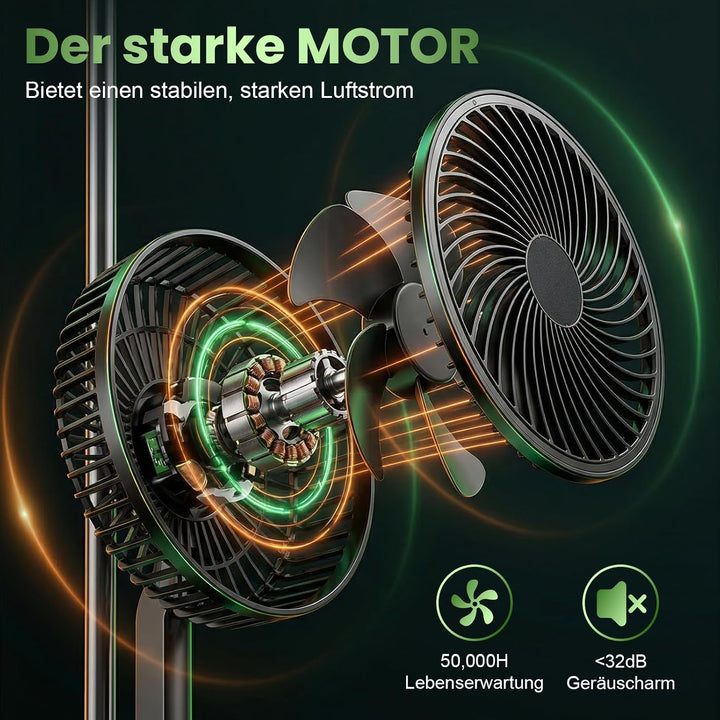 Grow Ventilator Oszillierend mit Clip, 10 Stufen EC-Motor 9W Ventilator für Growzelt &amp; Growbox, 325