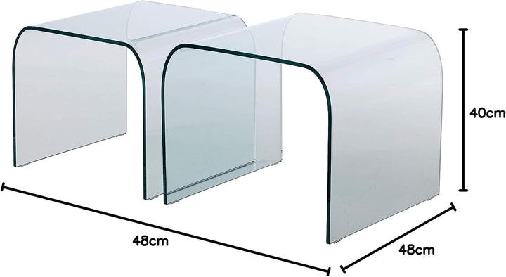 Imago Factory Duo | Couchtische aus Glas für das Wohnzimmer, Moderne Sofatische, Wohnzimmermöbel aus