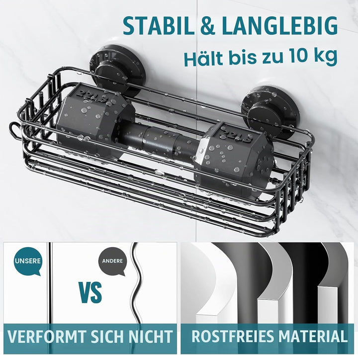 TAILI Duschablage Ohne Bohren Rostfreie Duschregale für die Dusche Grosse Kapazität Bad Organizer Oh