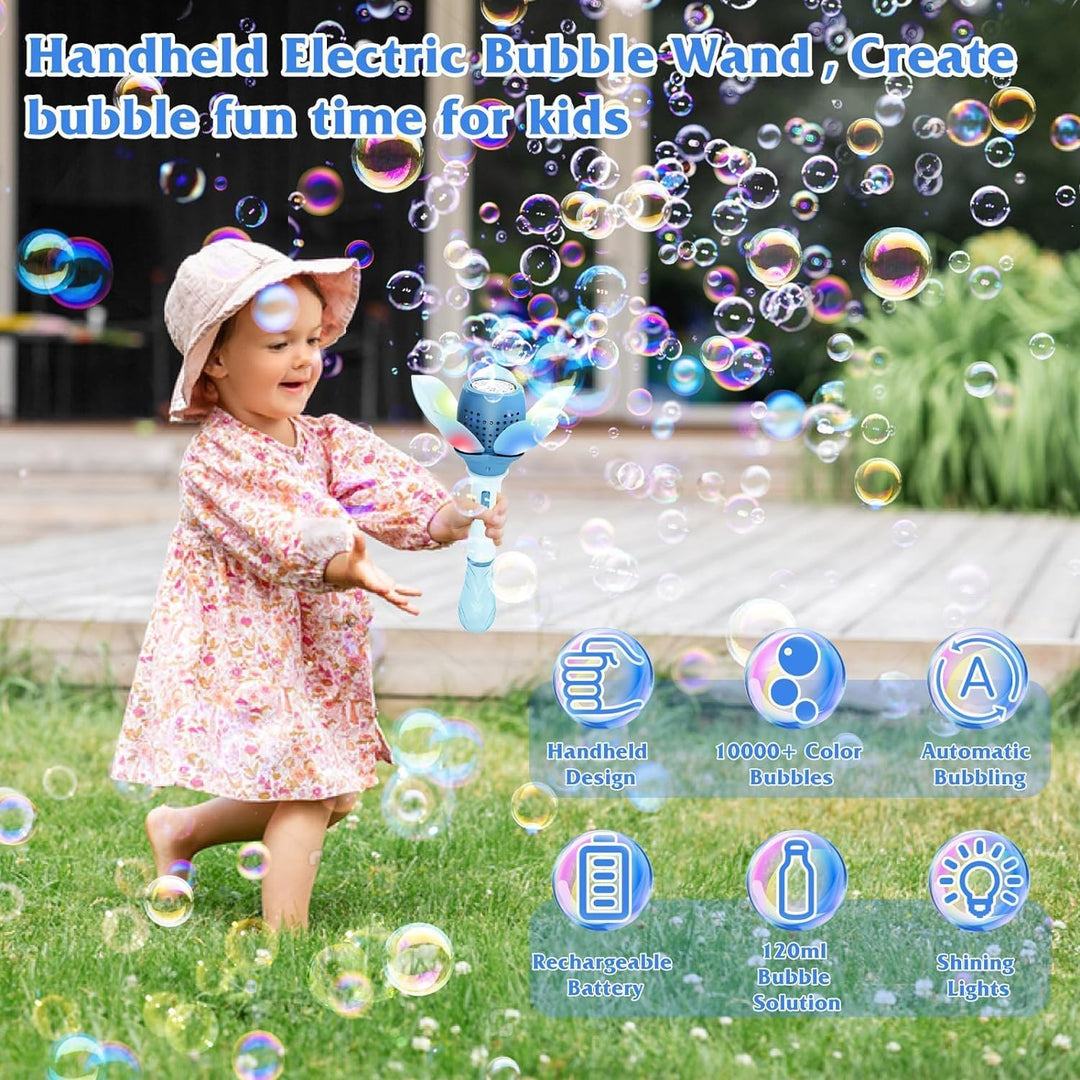 Elektrisch Seifenblasenspielzeug, Lotosblume Seifenblasenmaschine Kinder 10000+ Seifenblasen/Min mit