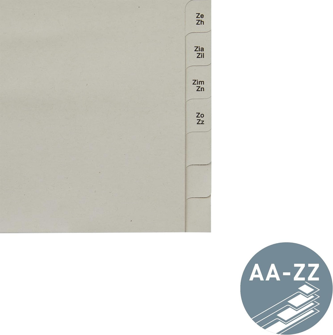 Leitz Register, Trennblätter mit Taben und alphabetischem Aufdruck A-Z für 75 Ordner, Halbe Höhe und