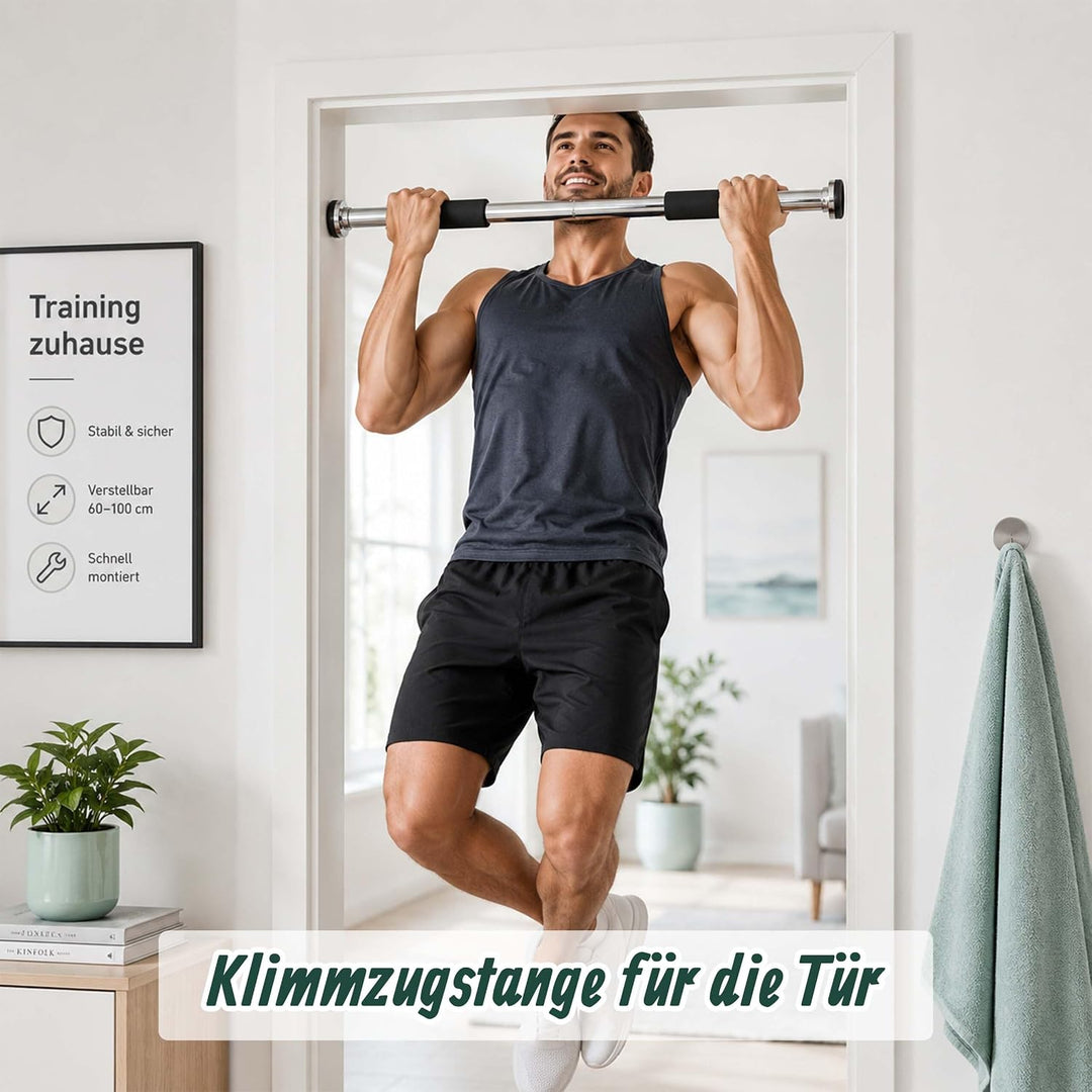 Relaxdays Klimmzugstange Türrahmen, silber