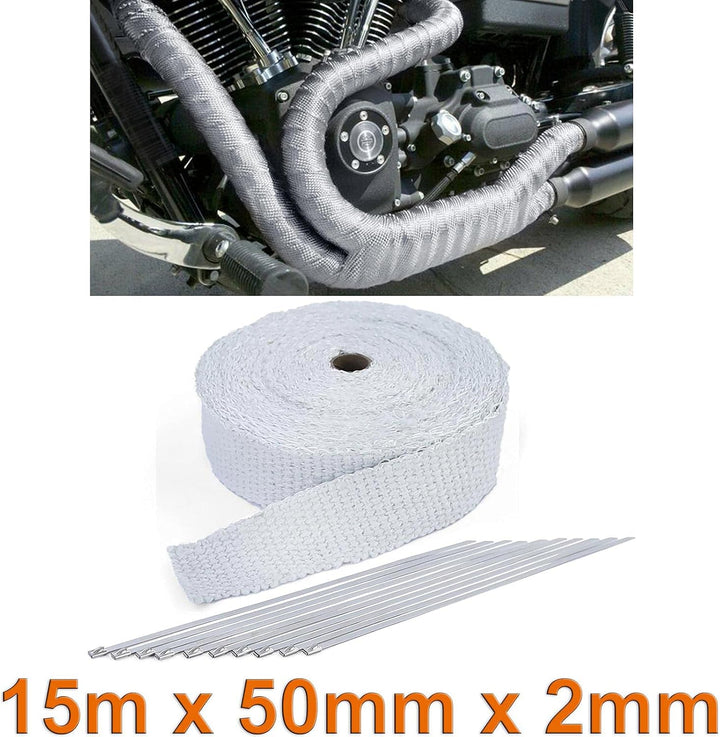 Auspuff Hitzeschutzband Thermoband Keramik bis 1300°C 50mmx2mm 15Meter