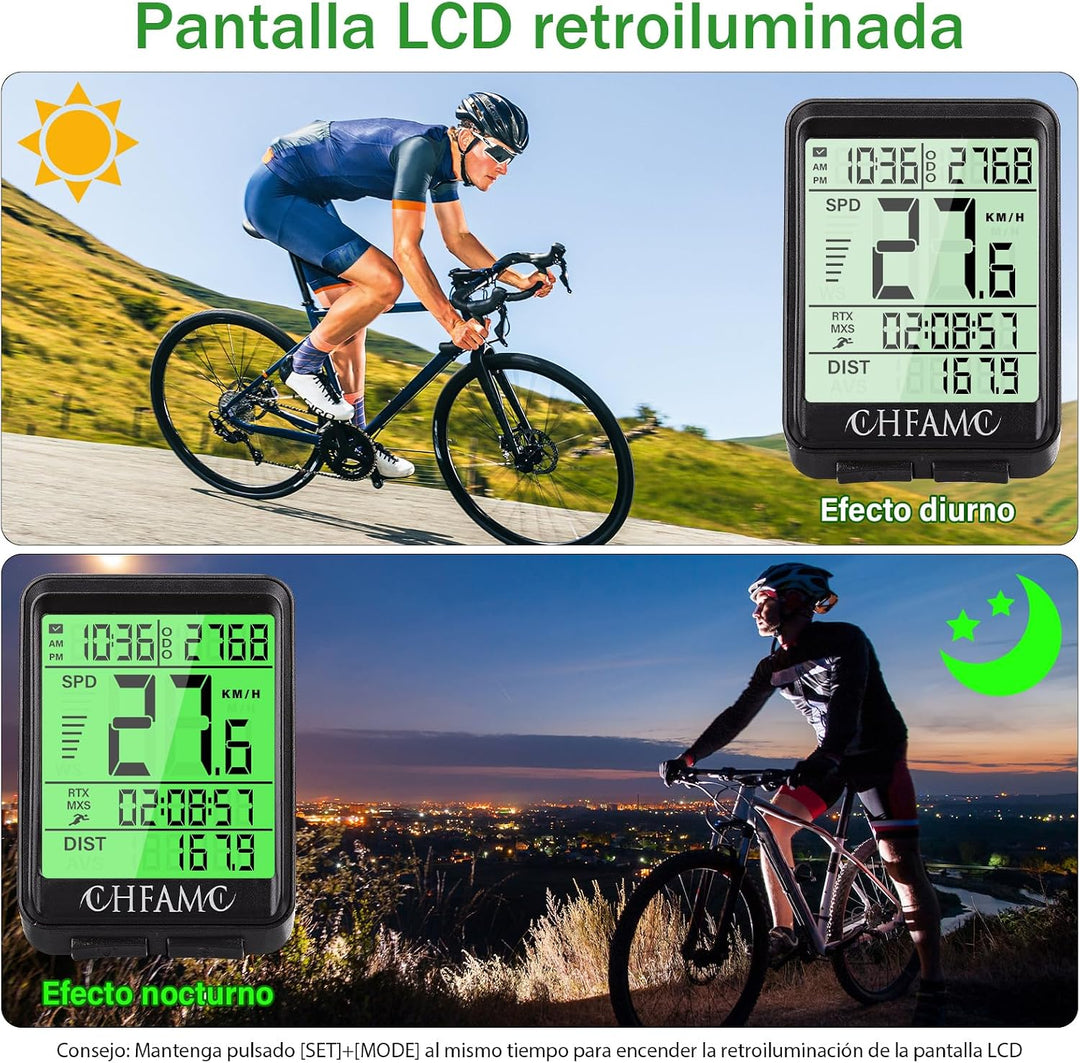 Fahrradcomputer Kabellos Fahrrad Tacho mit Geschwindigkeitsmesser