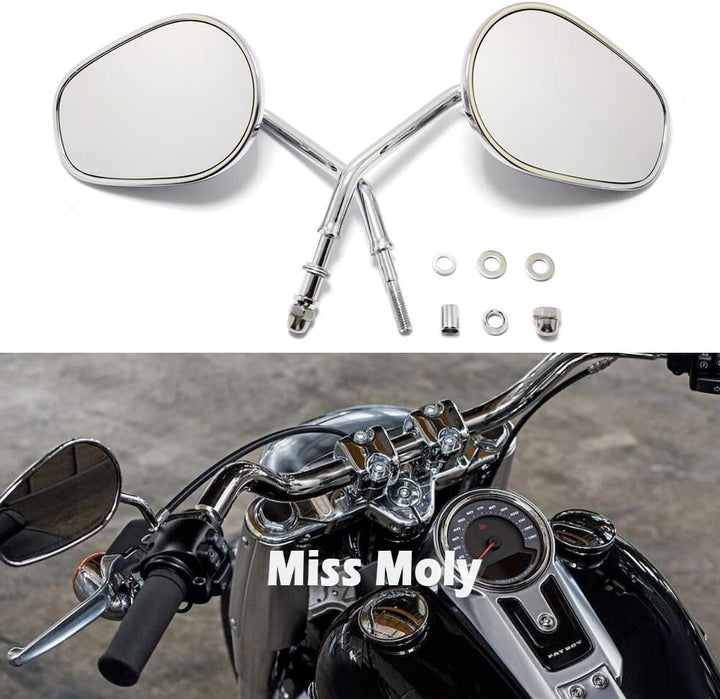 8mm Motorrad Seitenspiegel für Sportster 1200 XL883 Dyna Softail Road Glide(