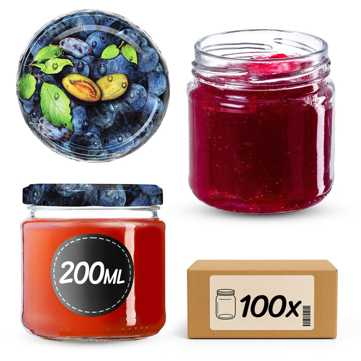 KADAX 100er Set Einmachgläser 200ml TO66, Marmeladengläser Vorratsgläser Mason Jar mit Schraubdeckel