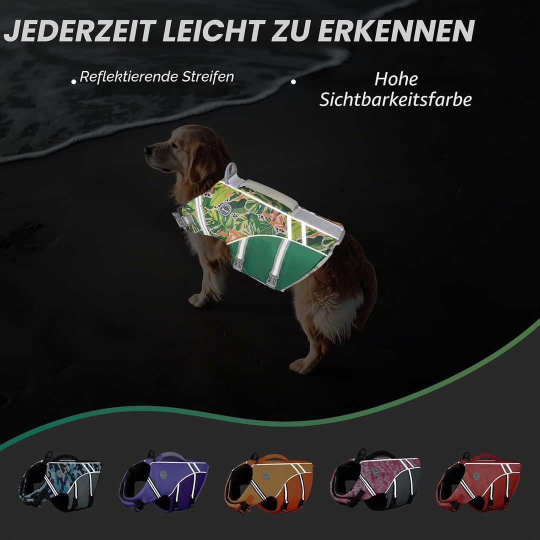 VIVAGLORY Sports Style Hundeschwimmweste, Rettungswesten Für Hunde Bootfahren, Auftrieb &amp; Schwimmhil