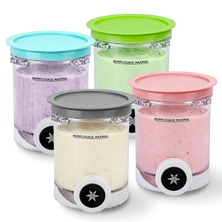 Eisbecher und Deckel für Ninja Swirl – 4 Pack Creami Tubs Kompatibel mit Ninja CREAMi Softeismaschin