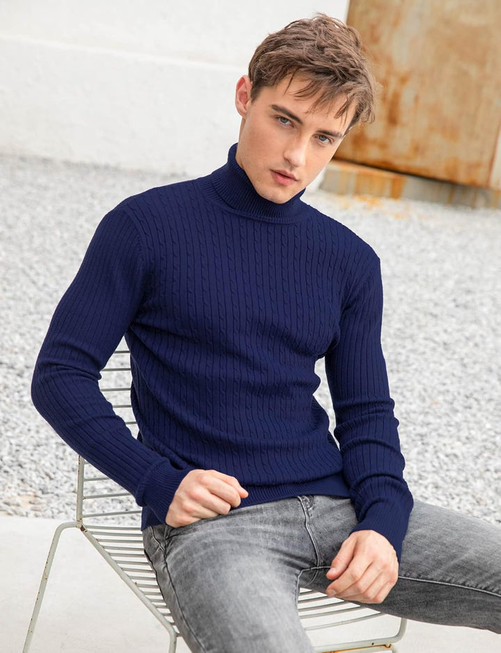 AIDEAONE Rollkragenpullover Herren Stehkragenpullover Winter Pullover Rollkragenstrickpullover Rollk